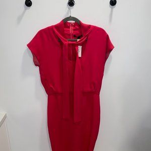 Rachel Roy Bright Pink Tie Neck Dress Size 6 NWT
